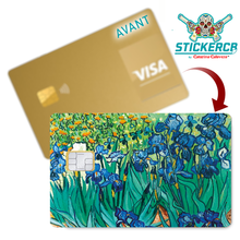 Load image into Gallery viewer, Van Gogh's Irises - Credit Card Sticker, available in two sizes.
