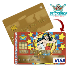 Charger l'image dans la galerie, Je suis une Wonder Woman – Sticker pour carte bancaire, disponible en deux formats.
