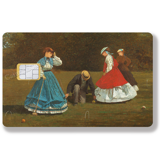 Winslow Homer, Croquet Scene - sticker pour carte bancaire
