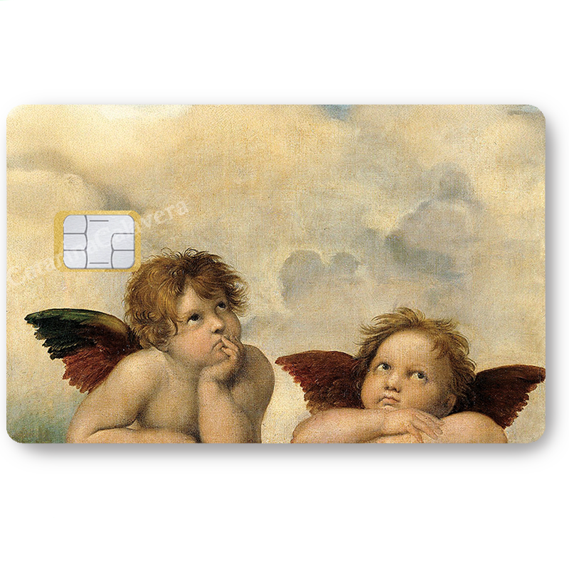 Les angelots de Raphaël - sticker pour carte bancaire, format US