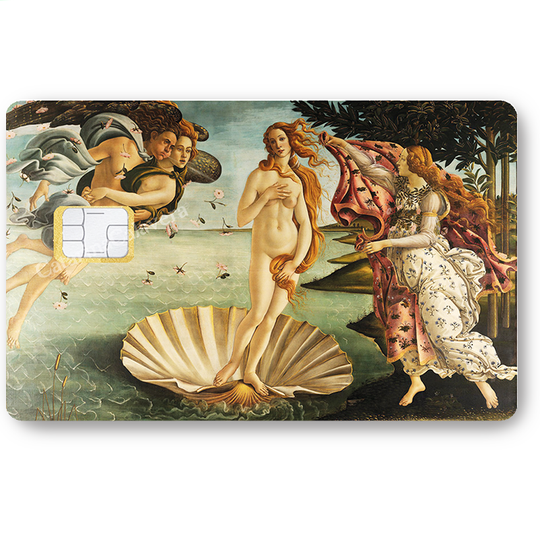 La naissance de Venus - sticker pour carte bancaire, 2 formats de carte bancaire disponibles