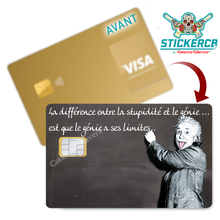 Charger l'image dans la galerie, Albert Einstein, le génie - Sticker pour carte bancaire, disponible en deux formats.
