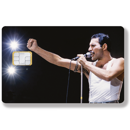 Freddie Mercury - Sticker pour carte bancaire, disponible en deux formats.