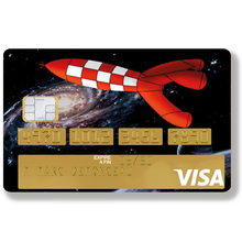 Load image into Gallery viewer, La fusée, édition limitée 100 ex - Sticker pour carte bancaire, disponible en deux formats.
