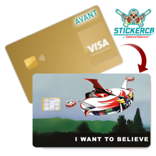 Charger l'image dans la galerie, Goldorak, I want to believe - Sticker pour carte bancaire, disponible en deux formats.
