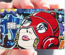 Charger l&#39;image dans la galerie, Graffiti girl - sticker pour carte bancaire, format US
