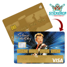 Charger l'image dans la galerie, Tribute to Johnny Hallyday, edit. limitée 300 ex - Sticker pour carte bancaire, disponible en deux formats.
