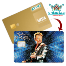 Charger l'image dans la galerie, Tribute to Johnny Hallyday, edit. limitée 300 ex - Sticker pour carte bancaire, disponible en deux formats.
