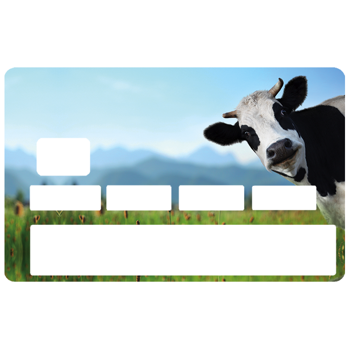 La Vache - sticker pour carte bancaire, 2 formats de carte bancaire disponibles