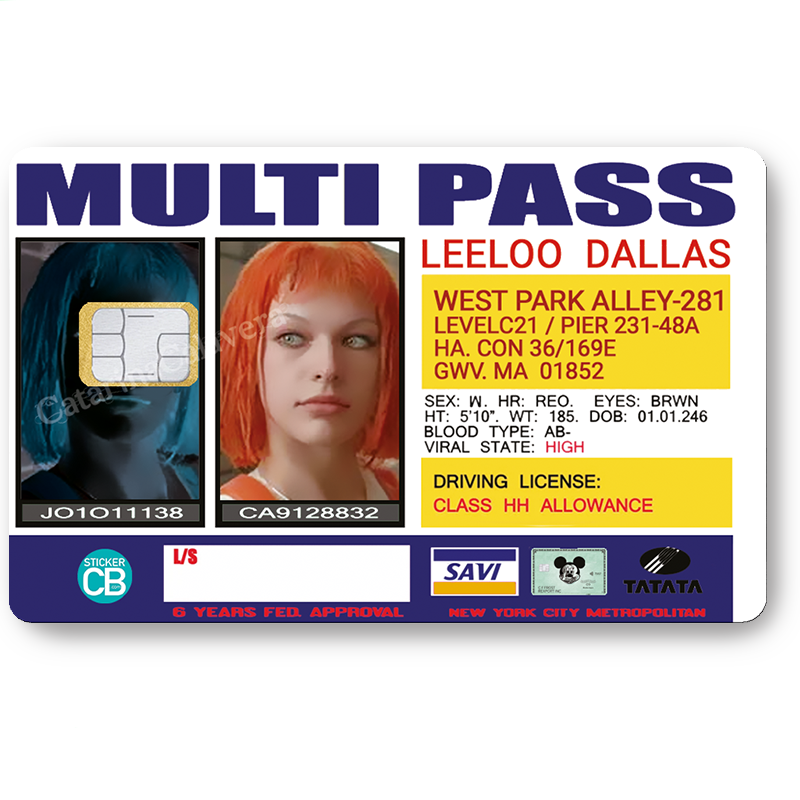 LEELOO Multi Pass - Sticker pour carte bancaire, format US