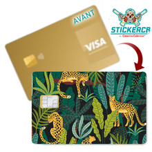 Charger l'image dans la galerie, Leopards dans la jungle - Sticker pour carte bancaire, disponible en deux formats.
