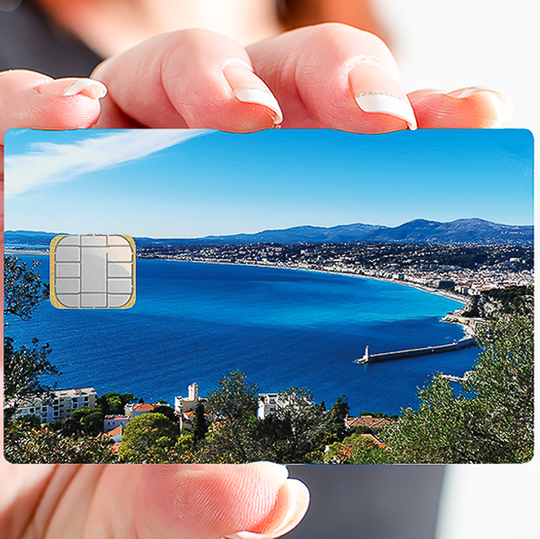 Nice - Sticker pour carte bancaire, disponible en deux formats.