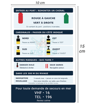 Charger l'image dans la galerie, Sticker mémo de navigation pour les bateaux de plaisance – Balisage maritime, mouillage et règle des 300 m
