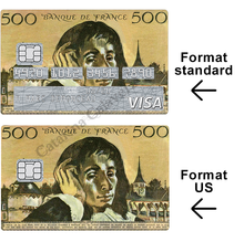 Load image into Gallery viewer, Marbre bleu et or - sticker pour carte bancaire, 2 formats de carte bancaire disponibles
