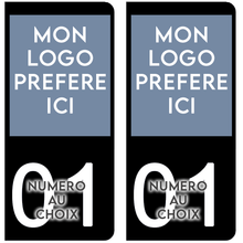 Charger l&#39;image dans la galerie, Set de stickers personnalisés pour plaque d&#39;immatriculation AUTO, fond Noir
