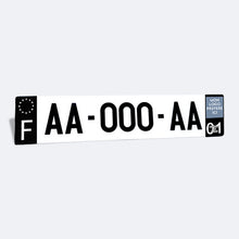 Load image in gallery, Set of personalized stickers for AUTO license plate, Black background
