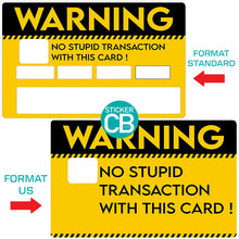 Bild in Galerie laden, Warnung – Aufkleber für Bankkarte
