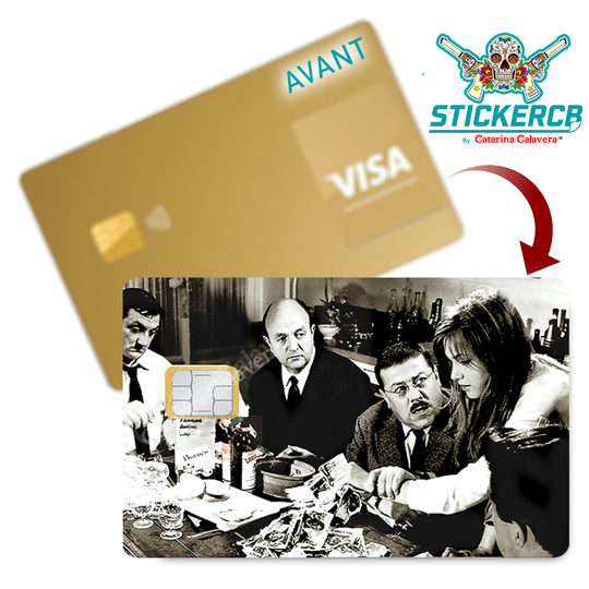 Les Tontons Flingueurs, édition limitée 100 ex - Sticker pour carte bancaire, disponible en deux formats.