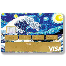 Load image into Gallery viewer, Bank card sticker, The Great Wave off Kanagawa from Hokusai
