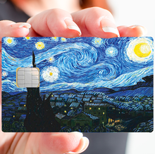 Charger l&#39;image dans la galerie, La Nuit étoilée de Van Gogh Sticker pour carte bancaire, 2 formats de carte bancaire disponibles
