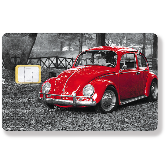 VW Beetle - credit card sticker, US size