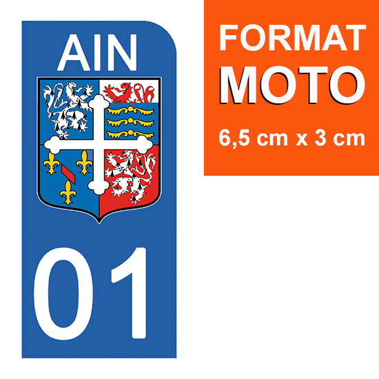 01 AIN - Stickers pour plaque d'immatriculation, disponible pour AUTO et MOTO