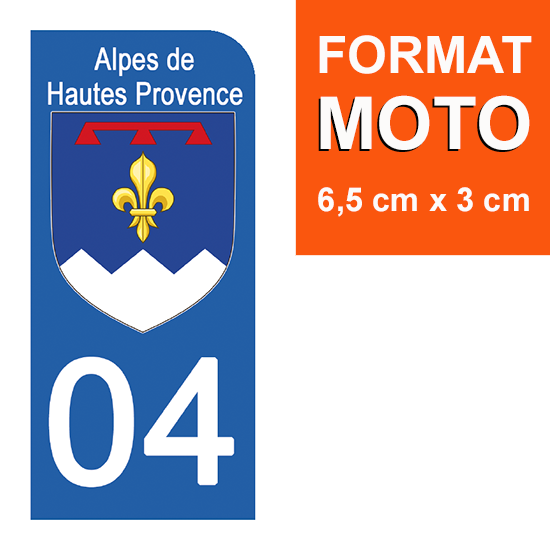 04 ALPES DE HAUTES PROVENCE  - Stickers pour plaque d'immatriculation, disponible pour AUTO et MOTO