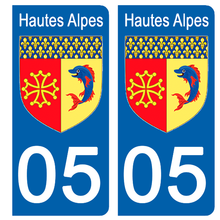 Load the image in the gallery, 05 HAUTES ALPES - License plate stickers, available for AUTO and MOTO