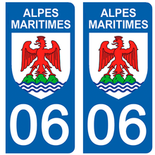 Load the image in the gallery, 06 ALPES MARITIMES - Stickers for license plate, available for CAR and MOTO