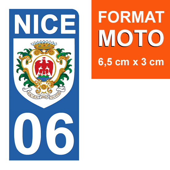 06 NICE - Stickers pour plaque d'immatriculation, disponible pour AUTO et MOTO