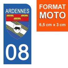Load the image in the gallery, 08 ARDENNES - Stickers for license plate, available for AUTO and MOTO