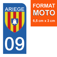 Load the image in the gallery, 09 ARIEGE - Stickers for license plate, available for AUTO and MOTO