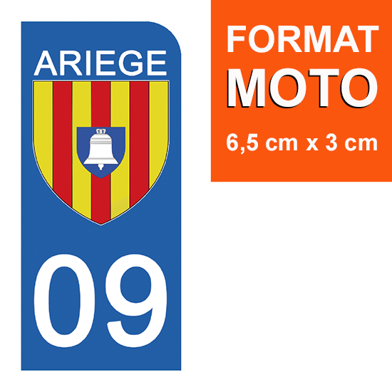 09 ARIEGE - Stickers pour plaque d'immatriculation, disponible pour AUTO et MOTO