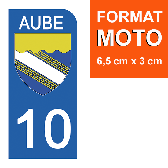 10 AUBE - Stickers pour plaque d'immatriculation, disponible pour AUTO et MOTO