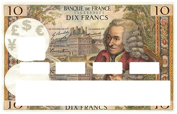 10 FRANCS - sticker pour carte bancaire