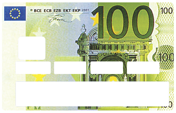 100 Euros- sticker pour carte bancaire