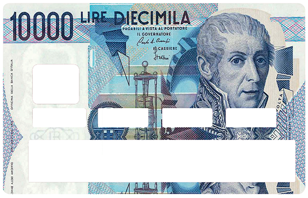 10000 LIRES- sticker pour carte bancaire