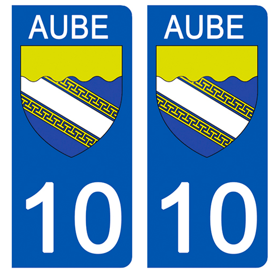 10 AUBE - Stickers pour plaque d'immatriculation, disponible pour