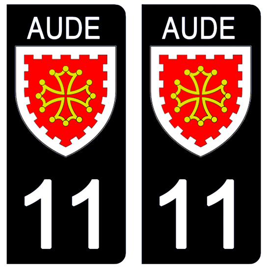 Autocollants 11 logo nouvelle région Occitanie pour plaque immatriculation Autocollants 11 logo nouvelle région Occitanie pour plaque immatriculation