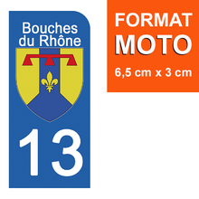 Load the image in the gallery, 13 BOUCHE DU RHONE - Stickers for license plate, available for AUTO and MOTO