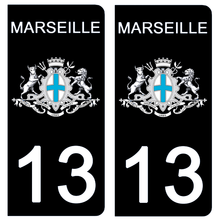 Charger l&#39;image dans la galerie, 13 MARSEILLE - Stickers pour plaque d&#39;immatriculation, disponible pour AUTO et MOTO
