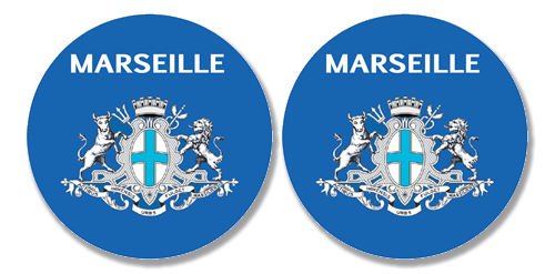 2 badges adhésifs, 13 MARSEILLE