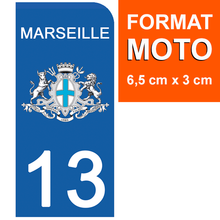 Charger l&#39;image dans la galerie, 13 MARSEILLE - Stickers pour plaque d&#39;immatriculation, disponible pour AUTO et MOTO

