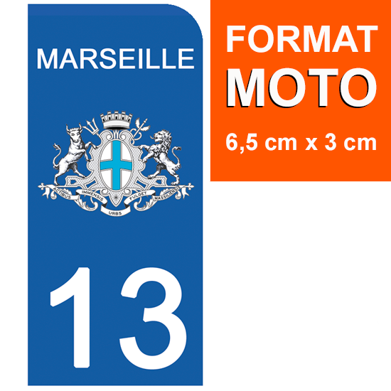 13 MARSEILLE - Stickers pour plaque d'immatriculation, disponible pour AUTO et MOTO