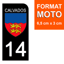 Load the image in the gallery, 14 CALVADOS - Stickers for license plate, available for AUTO and MOTO