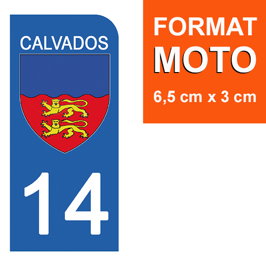 14 CALVADOS - Stickers pour plaque d'immatriculation, disponible pour AUTO et MOTO