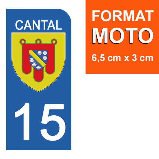 15 CANTAL - Stickers pour plaque d'immatriculation, disponible pour AUTO et MOTO