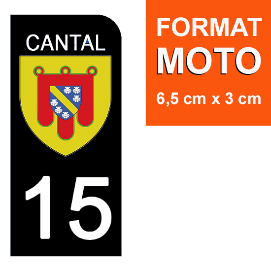 Autocollant Plaque immatriculation Auto département 15 Cantal