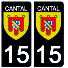 Load the image in the gallery, 15 CANTAL - Stickers for license plate, available for AUTO and MOTO