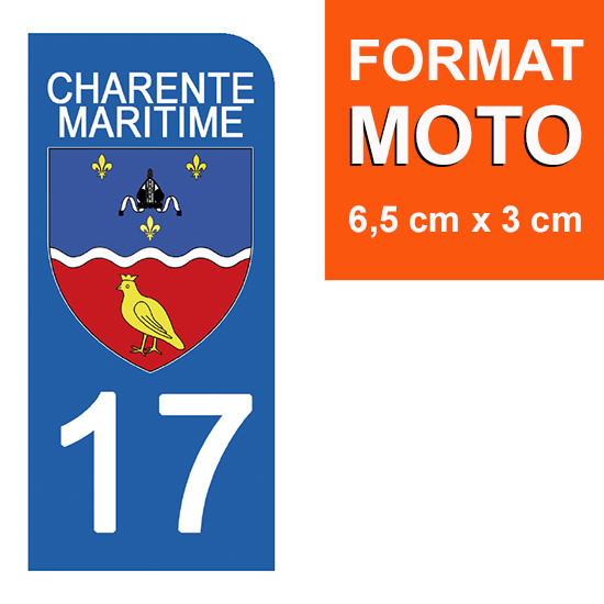 17 CHARENTE MARITIME - Stickers pour plaque d'immatriculation, disponible pour AUTO et MOTO
